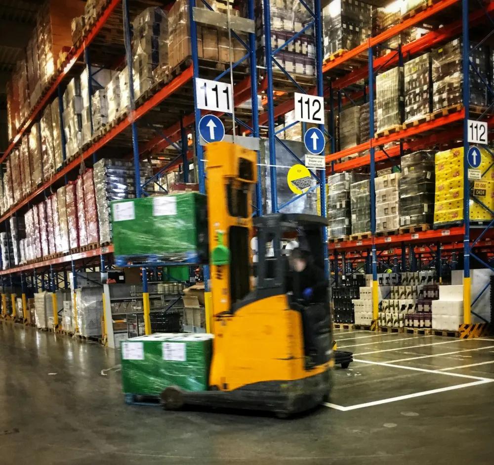 Warehouse forklift operation